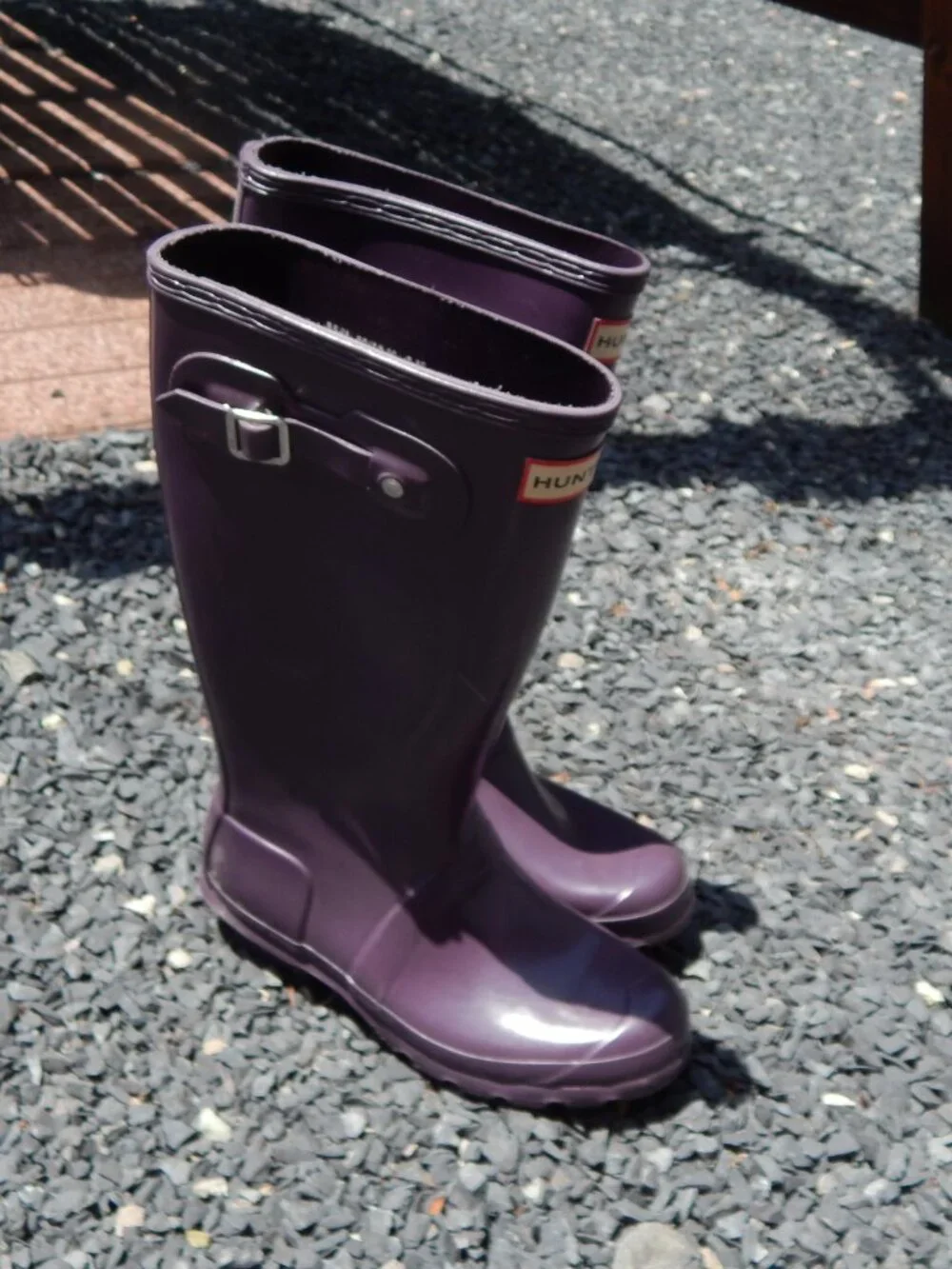 Hunter Original Kids Gloss Rain Boots Purple Waterproof JFT6000RGL Size 4B/5G